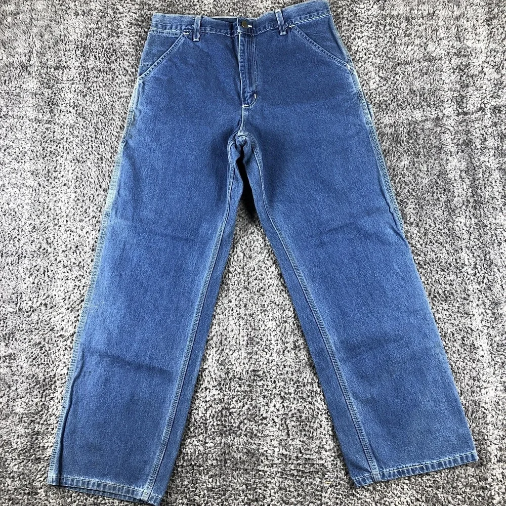 Vintage Carhartt Jeans Mens 33x30 Blue Relaxed Straight Denim Workwear B65DST